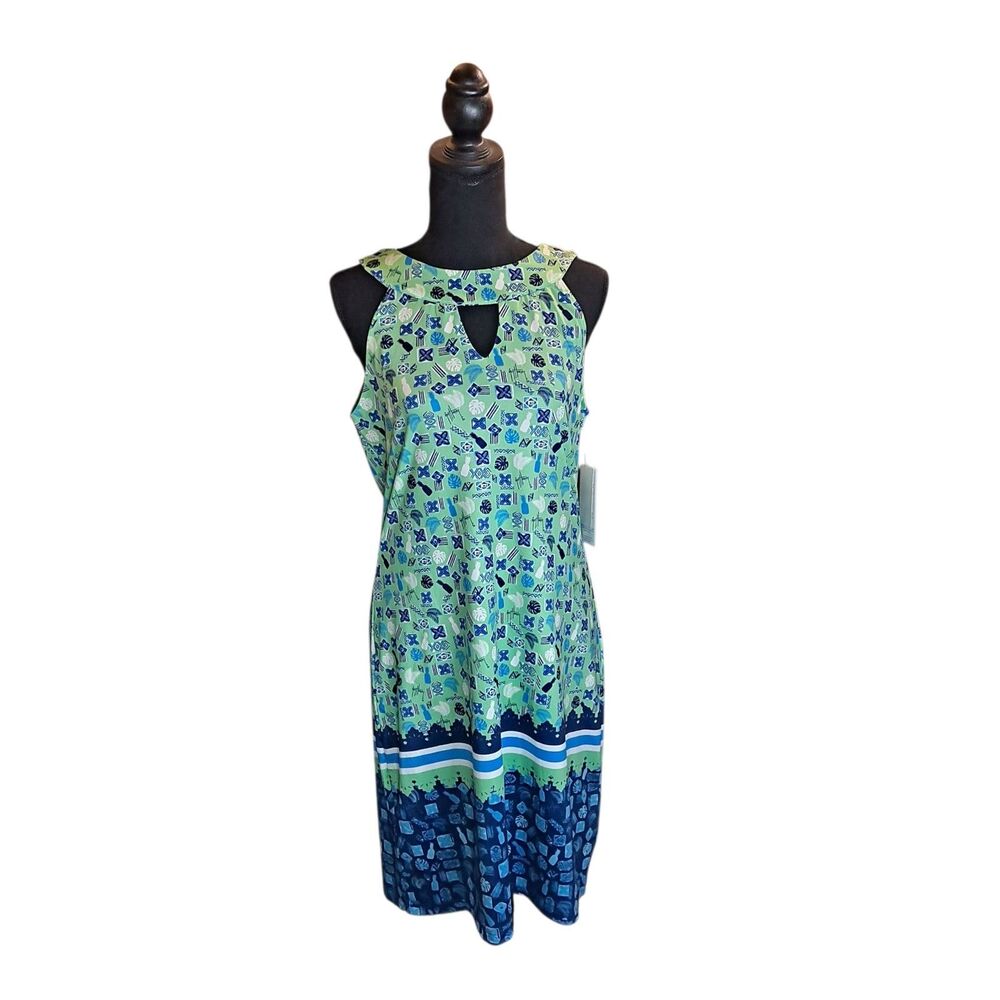 Guy Harvey Performance Paradise Green Dress Womens Medium Halter Top Above Knee